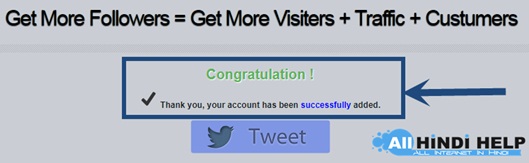 now your twitter follower gain successfully