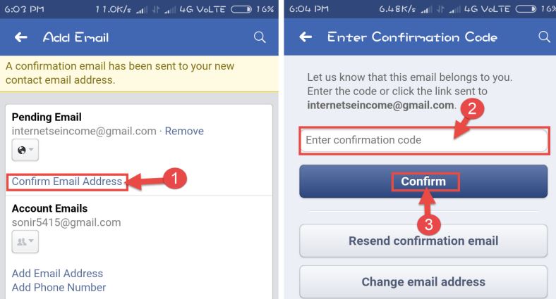 facebook email id 