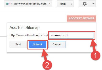 blog ke sitemap ko search console me submit kare