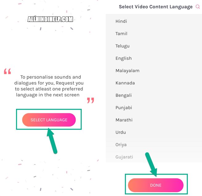 select language in dubshoot app