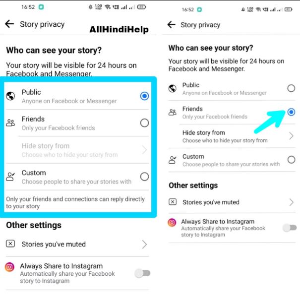 facebook stories privacy kaise set kare