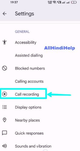 tap on call recording