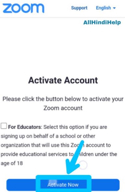 tap on activate now option