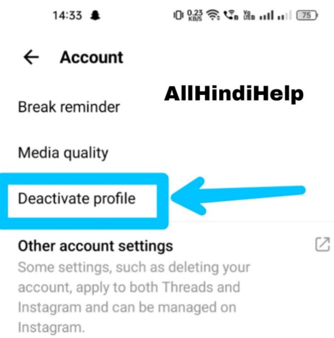 tap on deactivate profiles