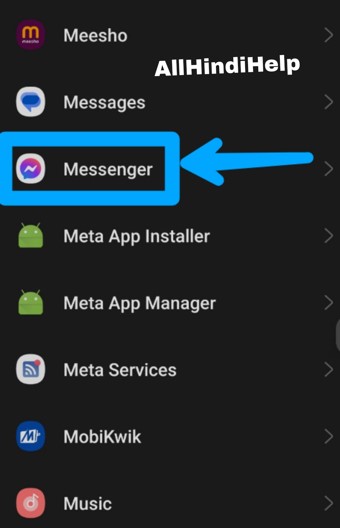 tap on messenger option